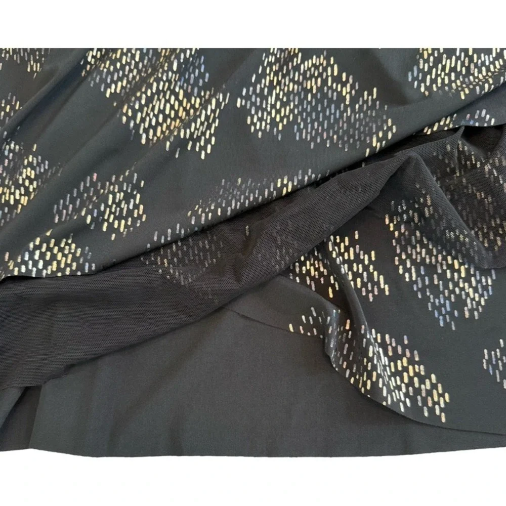 MIRACLESUIT Iridium Mirage Black Gold Underwire Tiered Tankini Swim Top‎ Size 10